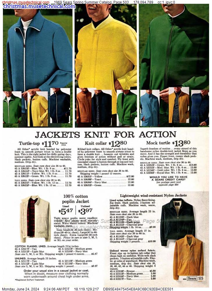 1969 Sears Spring Summer Catalog, Page 503