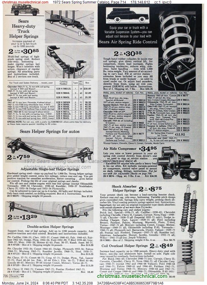 1972 Sears Spring Summer Catalog, Page 714