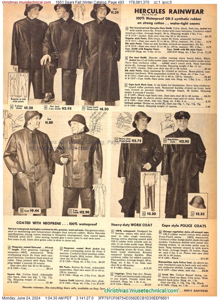 1951 Sears Fall Winter Catalog, Page 493