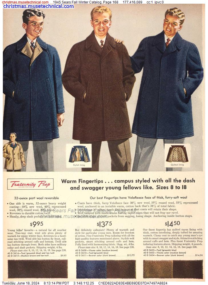 1945 Sears Fall Winter Catalog, Page 168