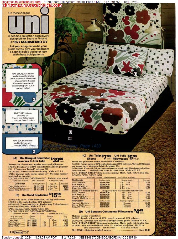 1978 Sears Fall Winter Catalog, Page 1430