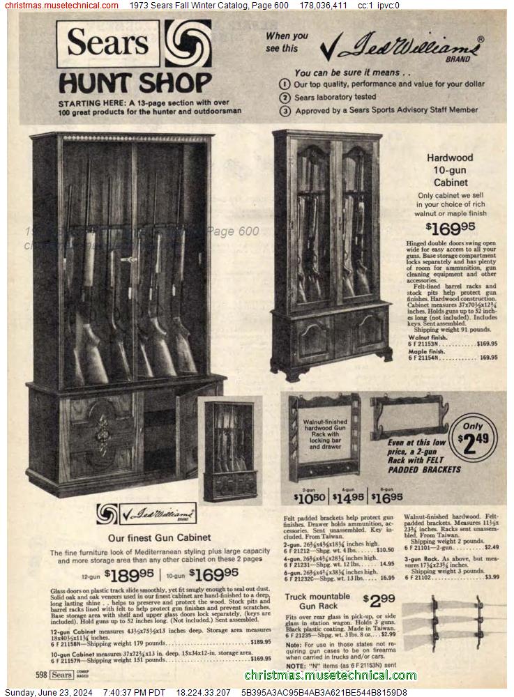 1973 Sears Fall Winter Catalog, Page 600