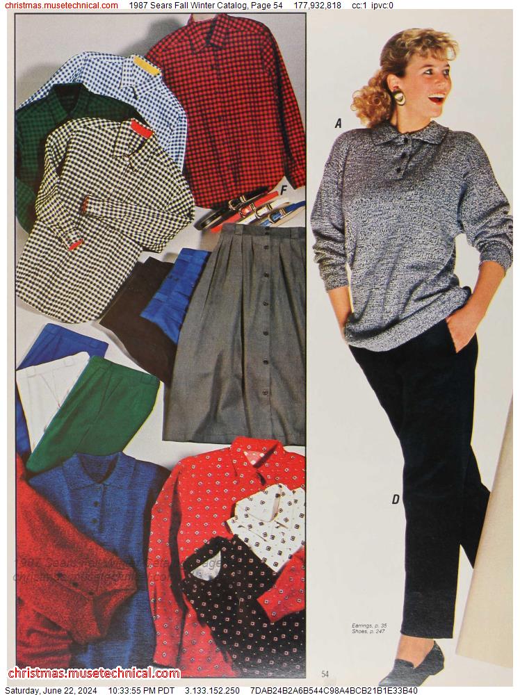 1987 Sears Fall Winter Catalog, Page 54