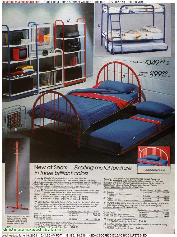 1988 Sears Spring Summer Catalog, Page 882