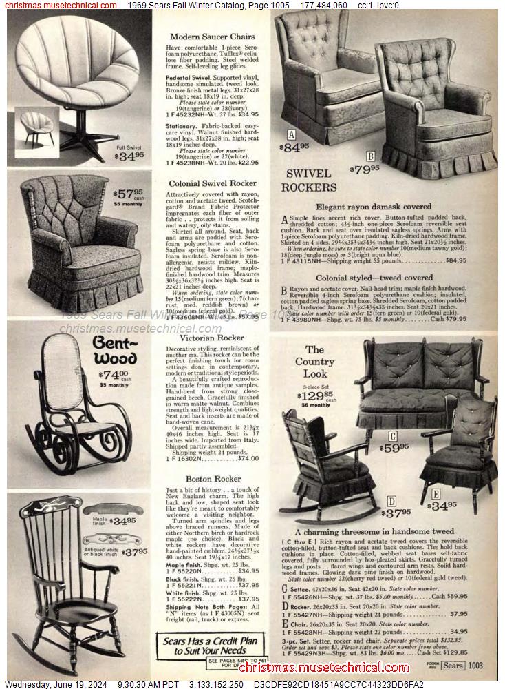 1969 Sears Fall Winter Catalog, Page 1005