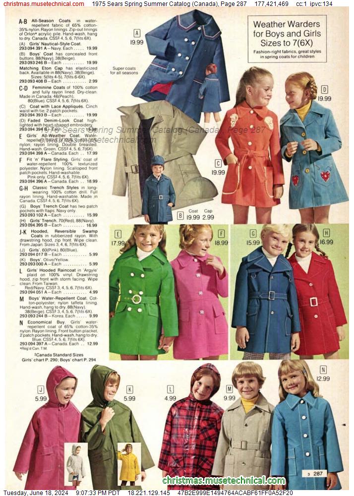 1975 Sears Spring Summer Catalog (Canada), Page 287