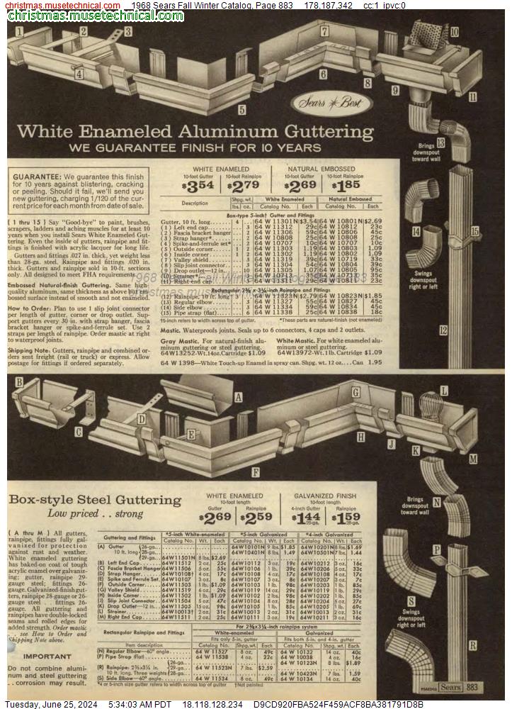 1968 Sears Fall Winter Catalog, Page 883