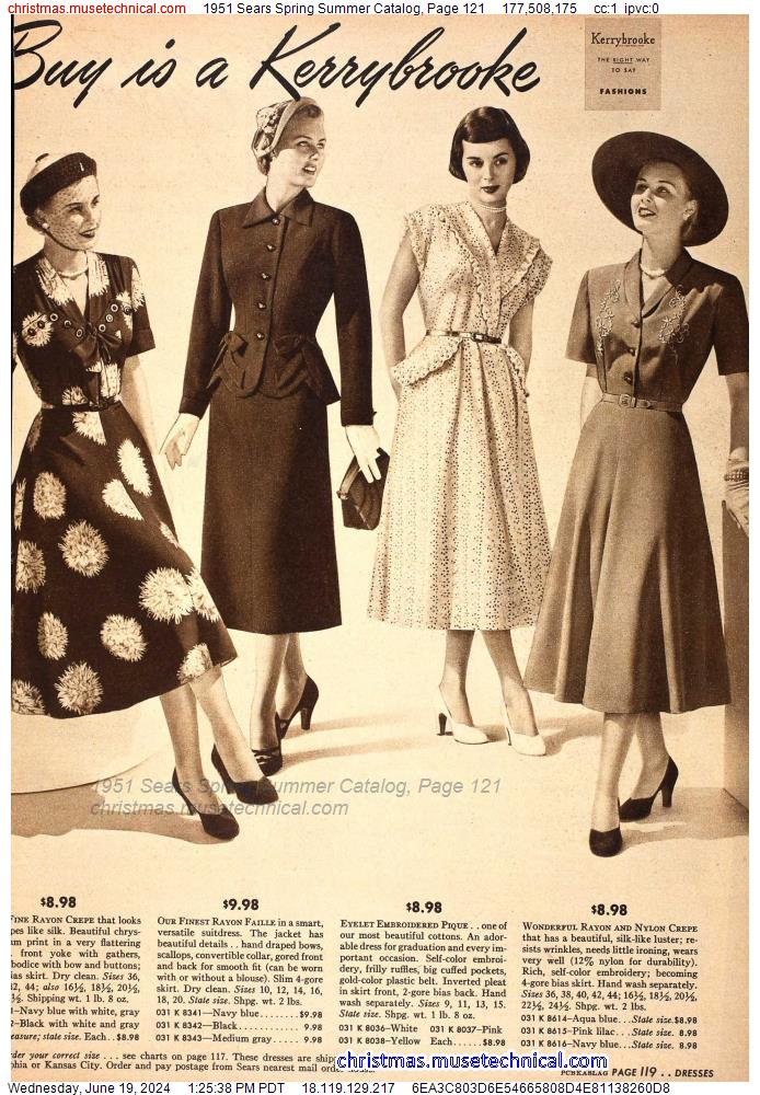 1951 Sears Spring Summer Catalog, Page 121