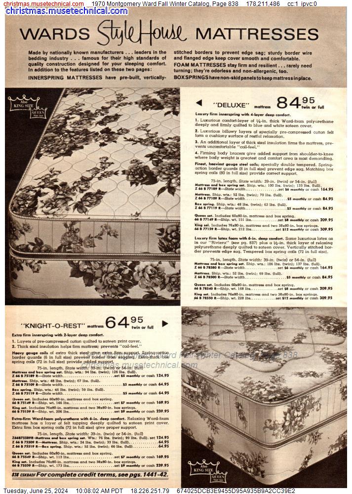 1970 Montgomery Ward Fall Winter Catalog, Page 838