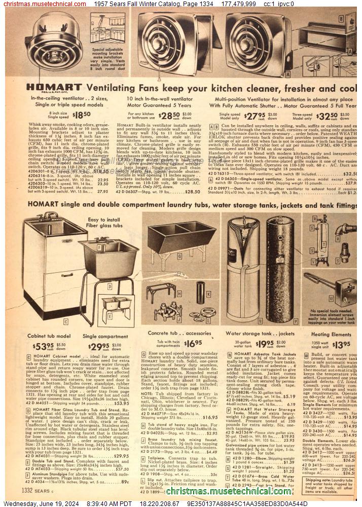 1957 Sears Fall Winter Catalog, Page 1334