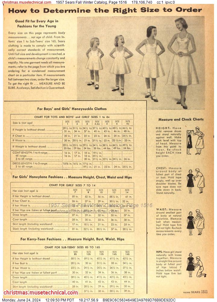 1957 Sears Fall Winter Catalog, Page 1516