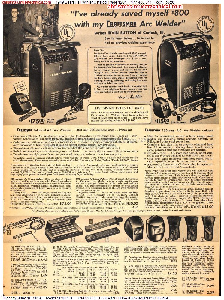 1949 Sears Fall Winter Catalog, Page 1264