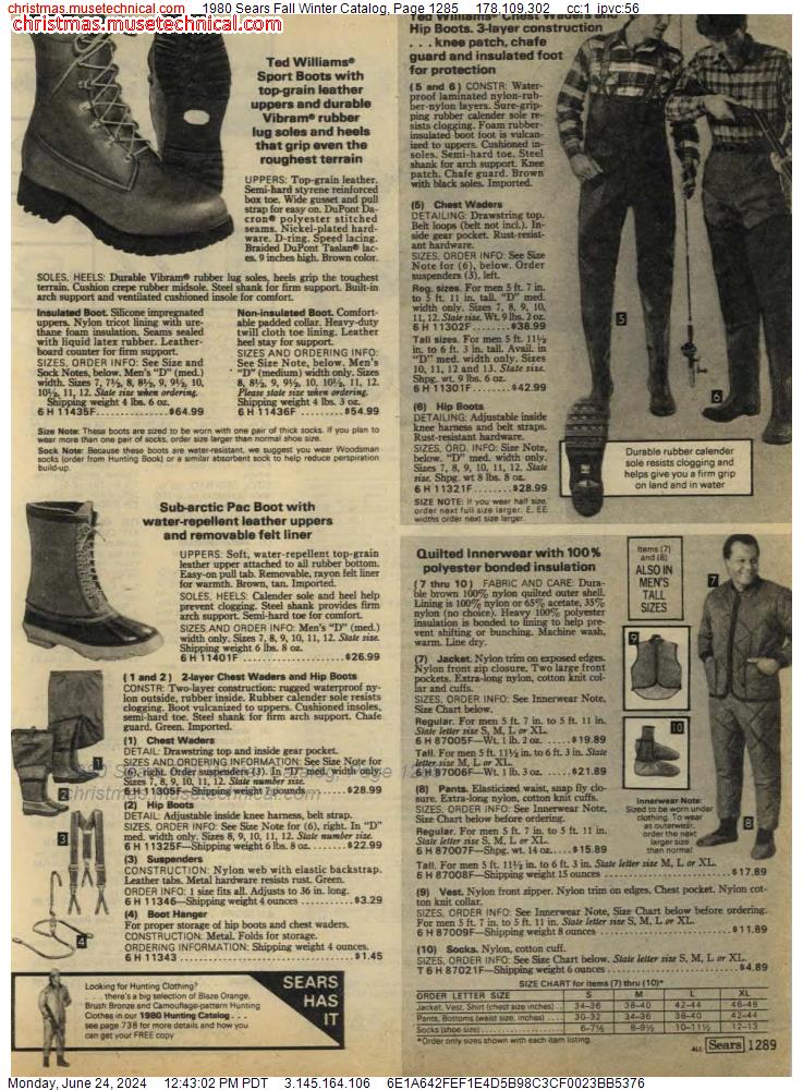1980 Sears Fall Winter Catalog, Page 1285