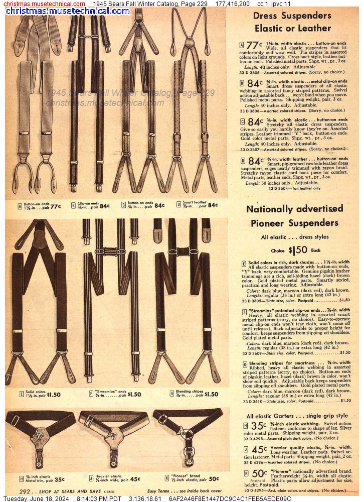 1945 Sears Fall Winter Catalog, Page 229
