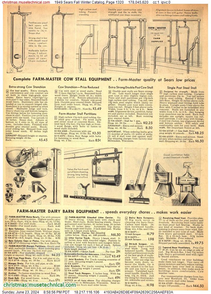 1949 Sears Fall Winter Catalog, Page 1320