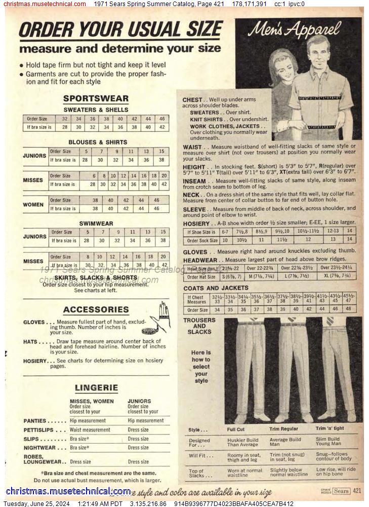 1971 Sears Spring Summer Catalog, Page 421