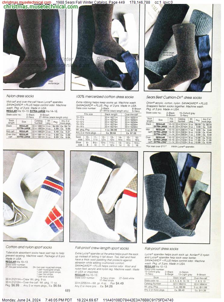 1988 Sears Fall Winter Catalog, Page 449