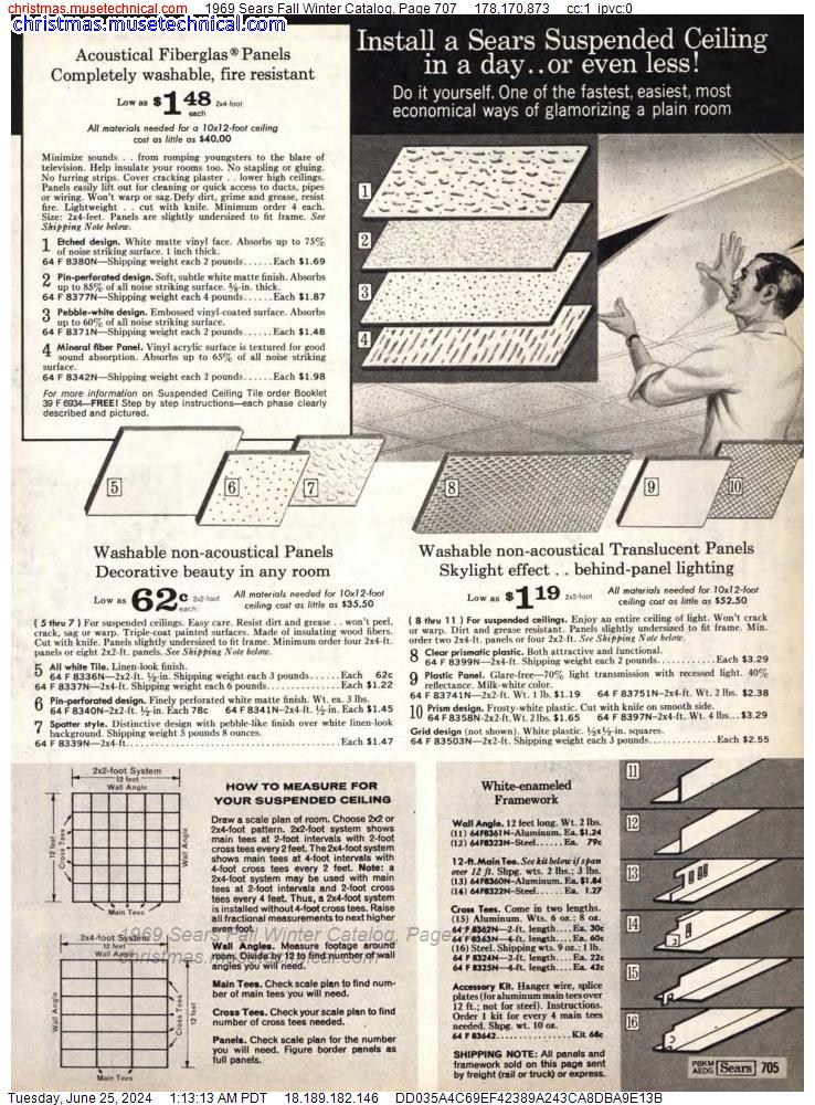 1969 Sears Fall Winter Catalog, Page 707