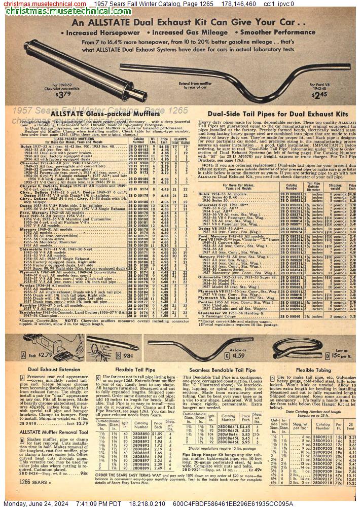 1957 Sears Fall Winter Catalog, Page 1265