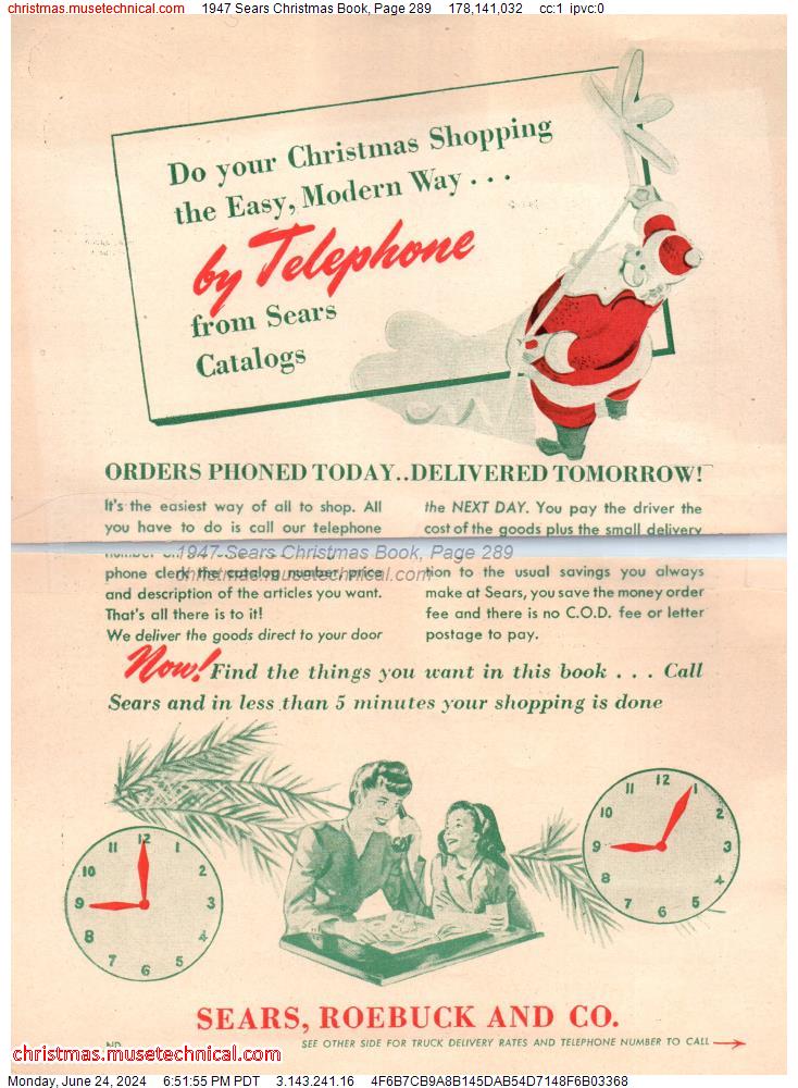 1947 Sears Christmas Book, Page 289