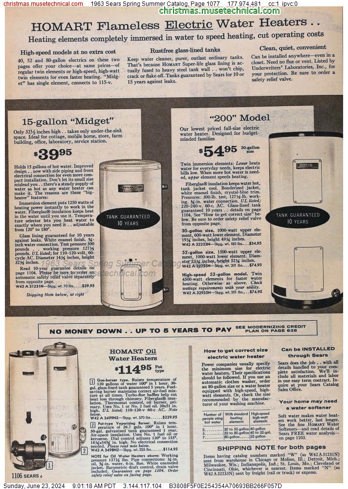 1963 Sears Spring Summer Catalog, Page 1077