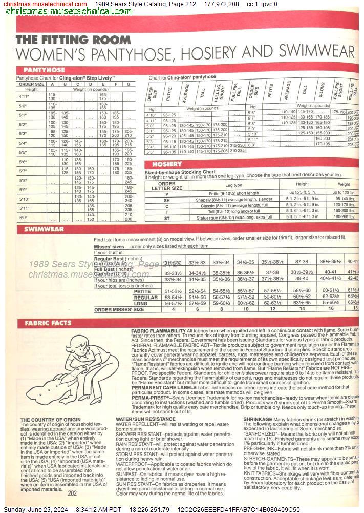 1989 Sears Style Catalog, Page 212