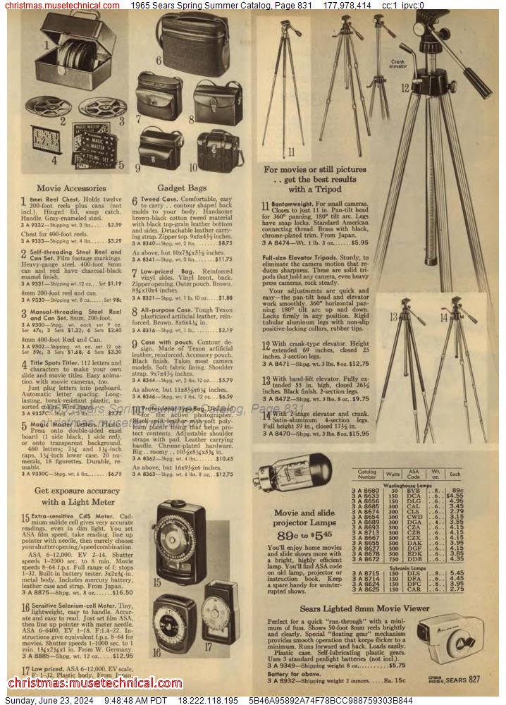 1965 Sears Spring Summer Catalog, Page 831