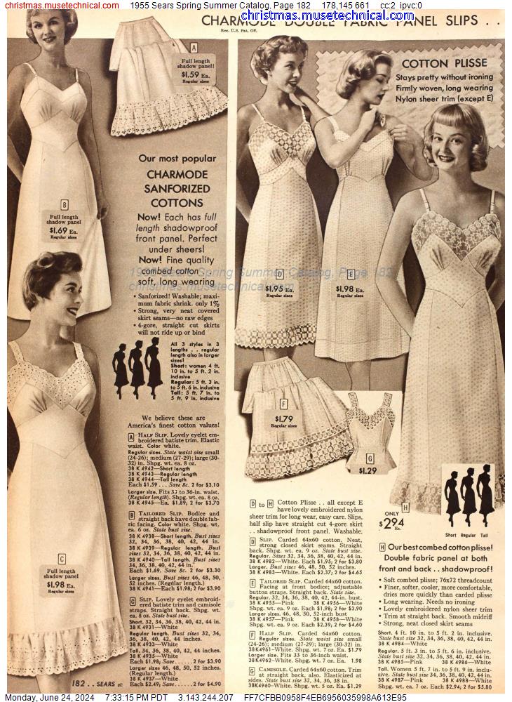 1955 Sears Spring Summer Catalog, Page 182