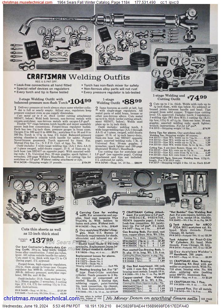 1964 Sears Fall Winter Catalog, Page 1184