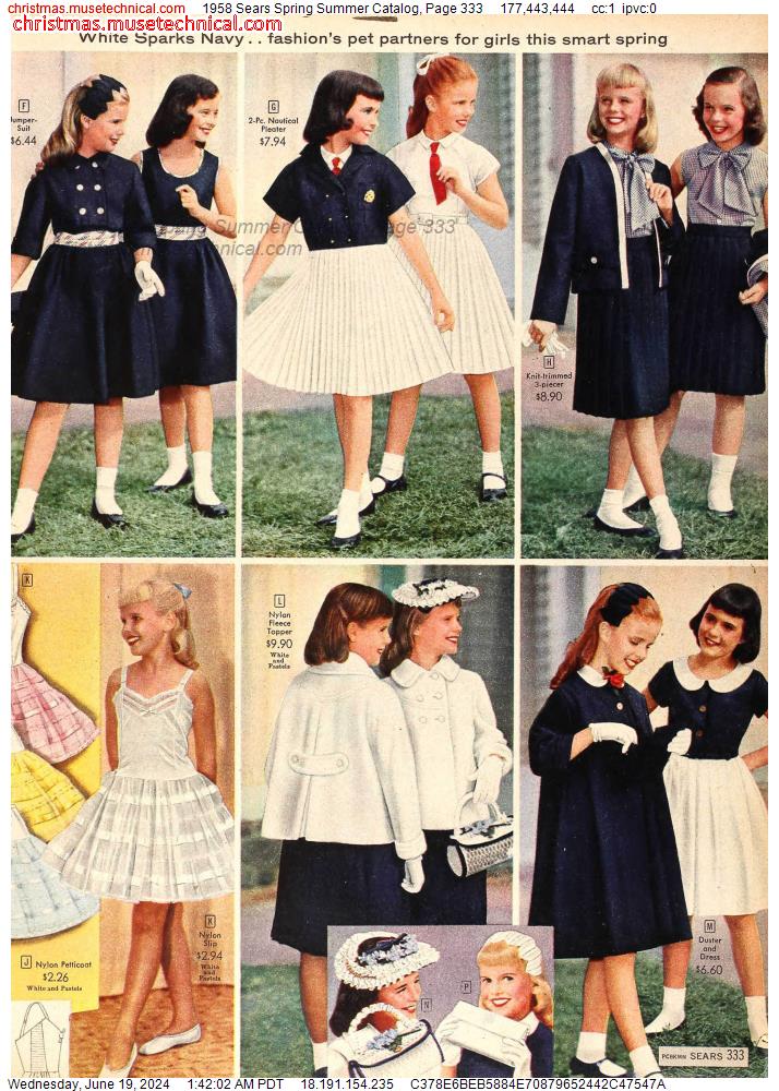 1958 Sears Spring Summer Catalog, Page 333