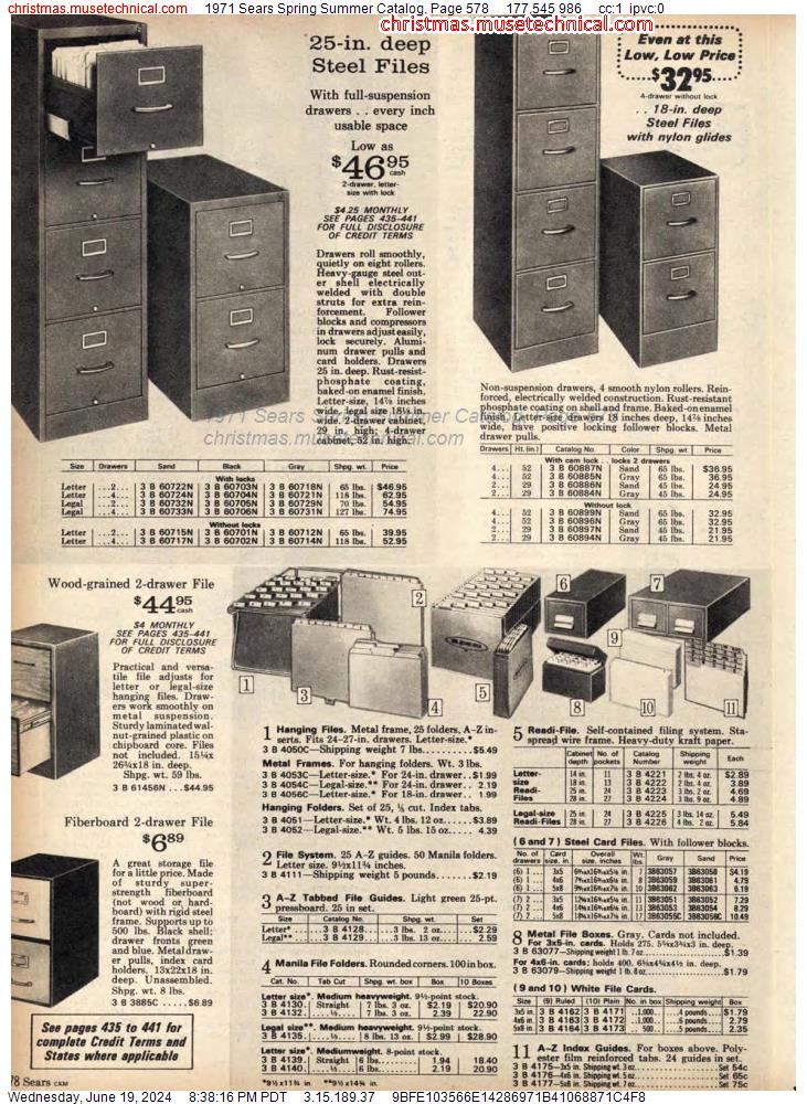 1971 Sears Spring Summer Catalog, Page 578