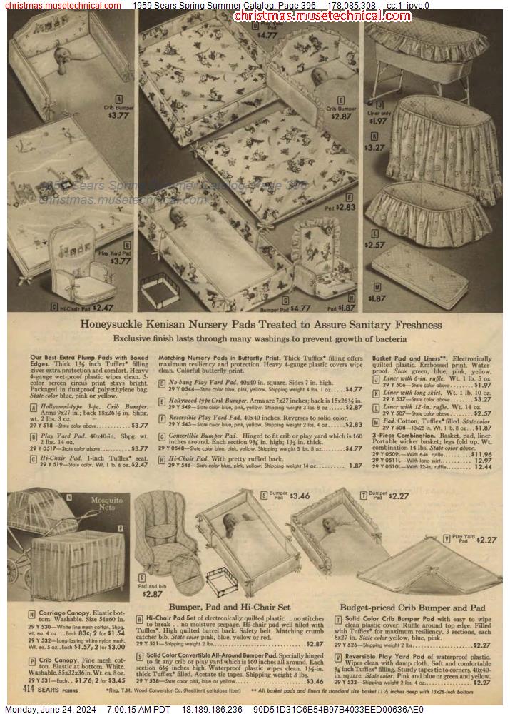 1959 Sears Spring Summer Catalog, Page 396