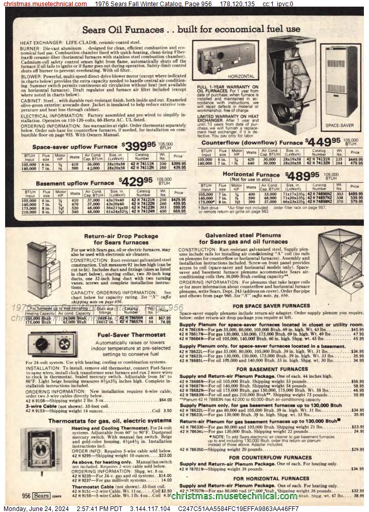 1976 Sears Fall Winter Catalog, Page 956