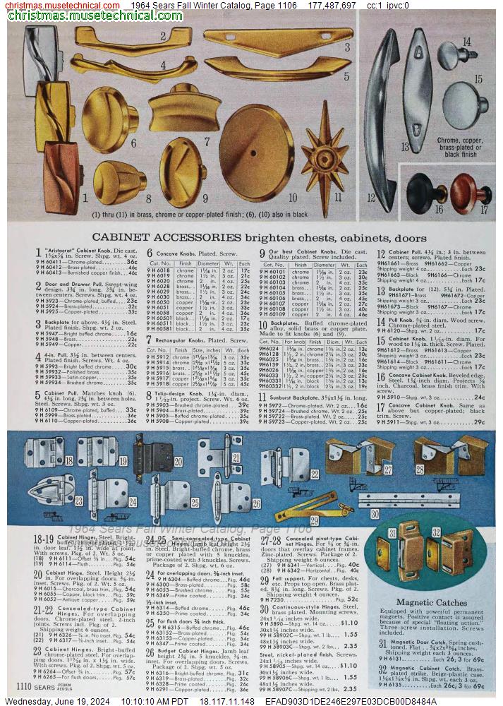 1964 Sears Fall Winter Catalog, Page 1106
