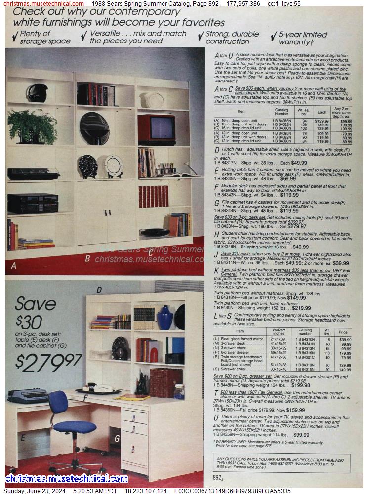 1988 Sears Spring Summer Catalog, Page 892