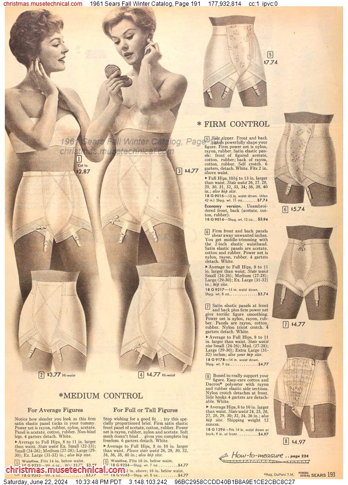 1961 Sears Fall Winter Catalog, Page 191