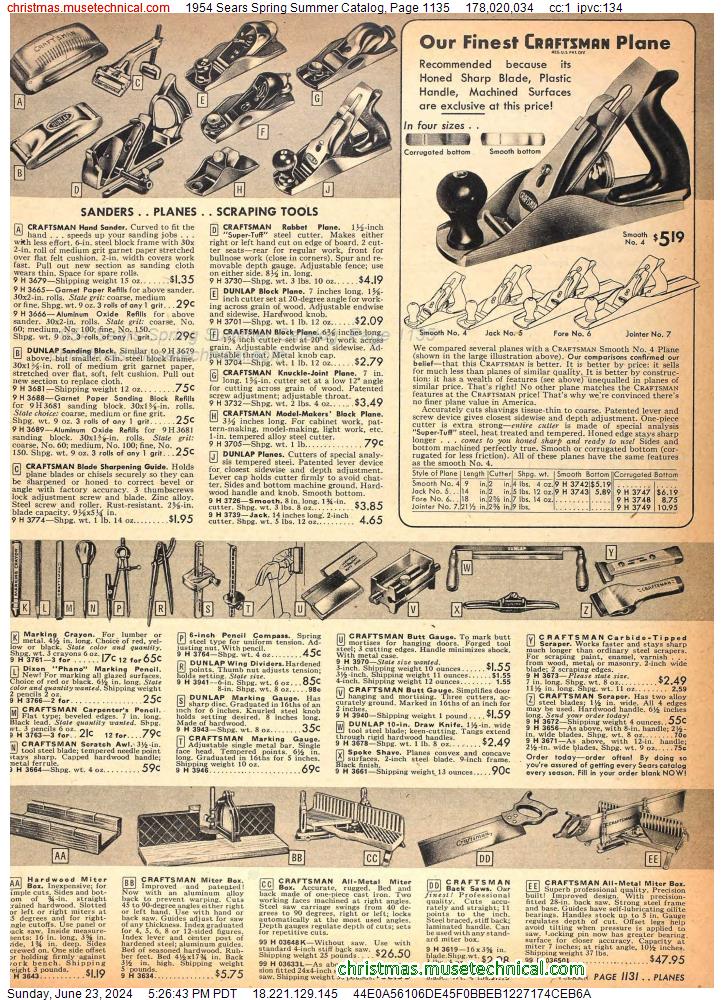 1954 Sears Spring Summer Catalog, Page 1135