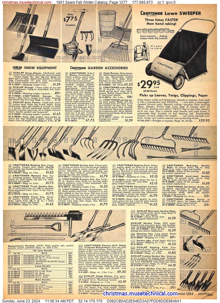 1951 Sears Fall Winter Catalog, Page 1277