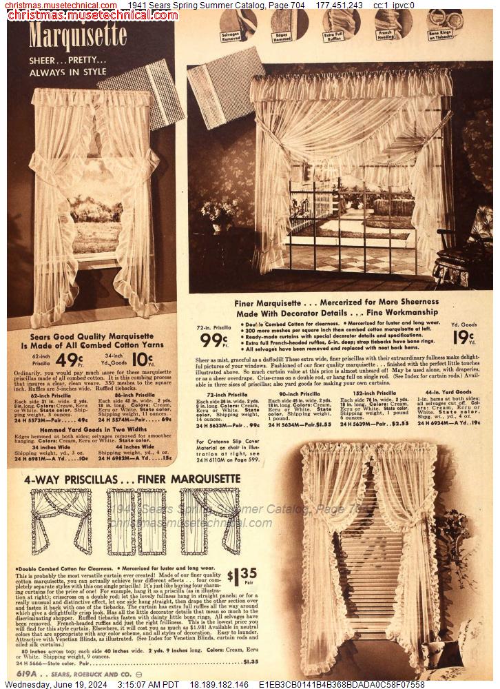1941 Sears Spring Summer Catalog, Page 704