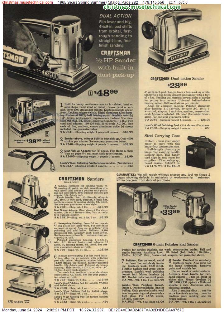 1965 Sears Spring Summer Catalog, Page 882