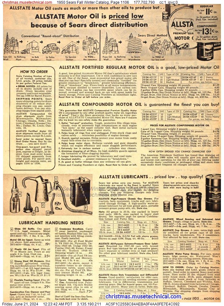 1950 Sears Fall Winter Catalog, Page 1106