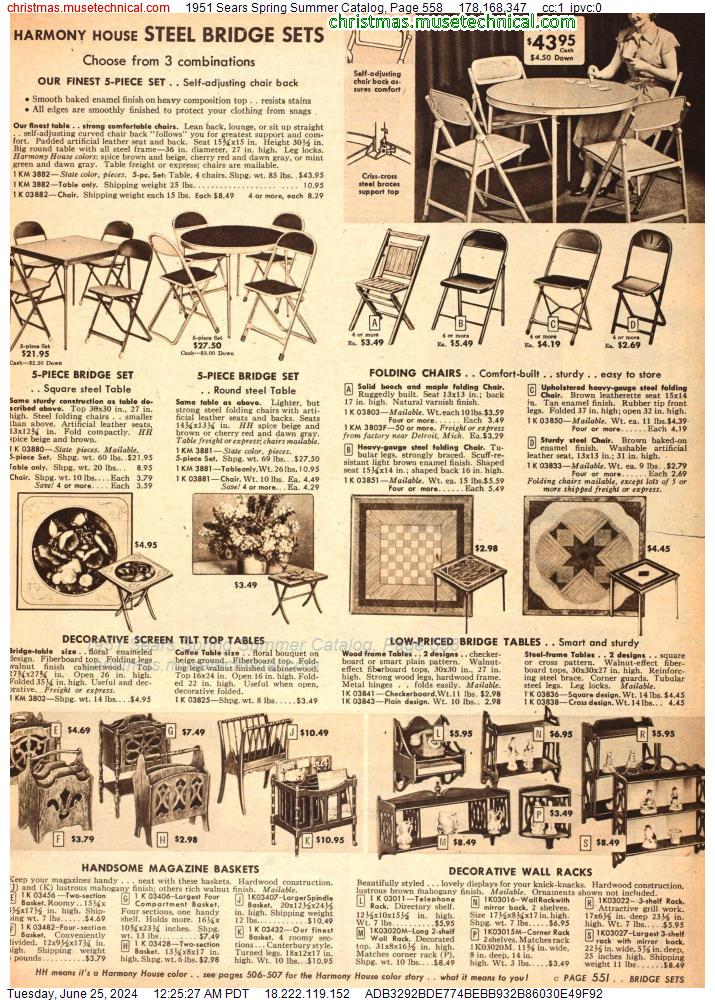 1951 Sears Spring Summer Catalog, Page 558
