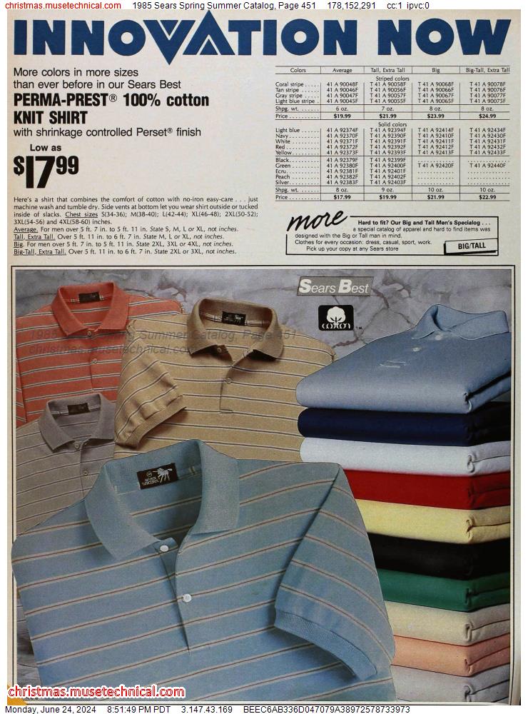 1985 Sears Spring Summer Catalog, Page 451