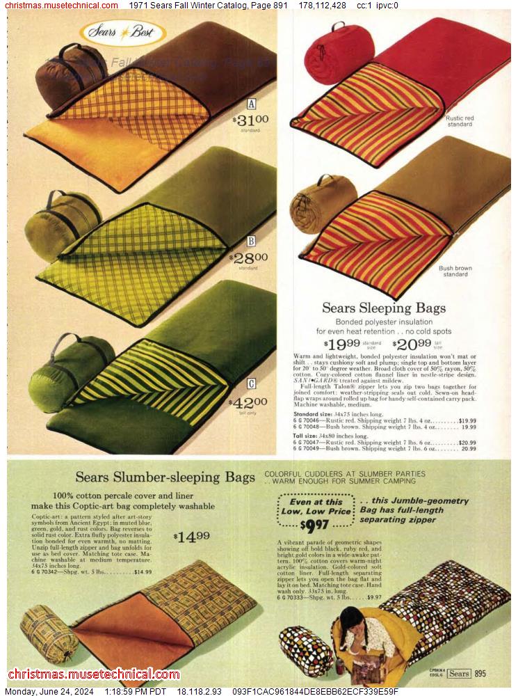 1971 Sears Fall Winter Catalog, Page 891
