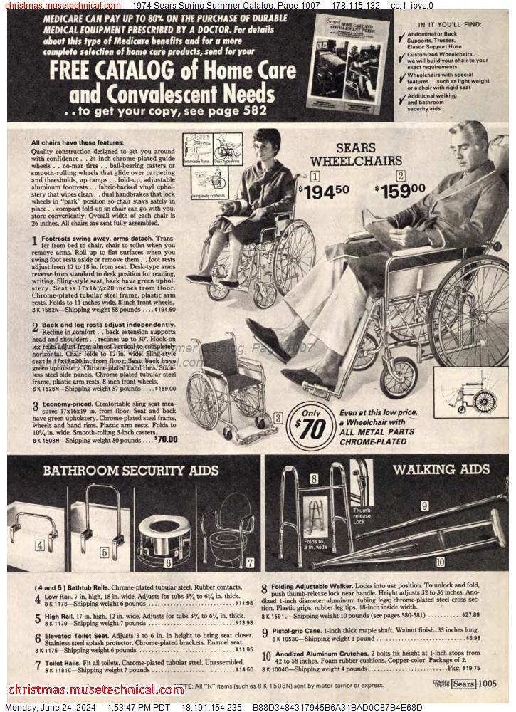 1974 Sears Spring Summer Catalog, Page 1007