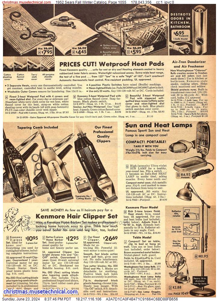 1952 Sears Fall Winter Catalog, Page 1055