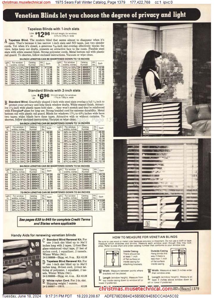 1975 Sears Fall Winter Catalog, Page 1379