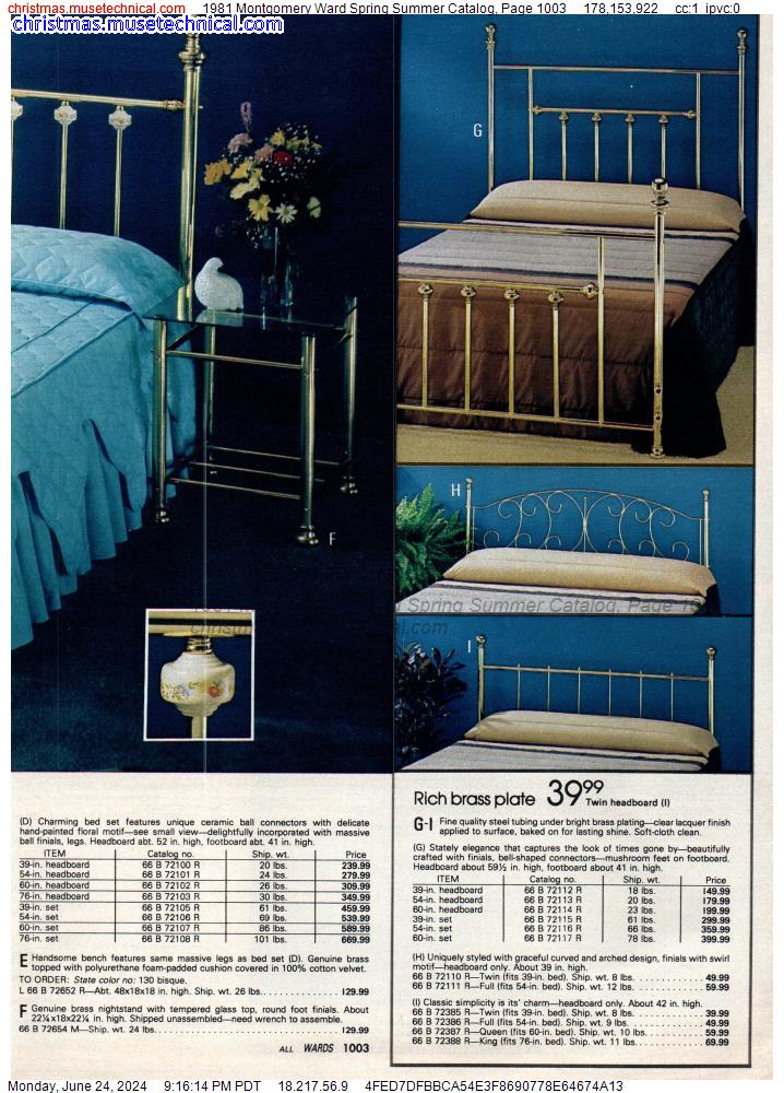 1981 Montgomery Ward Spring Summer Catalog, Page 1003