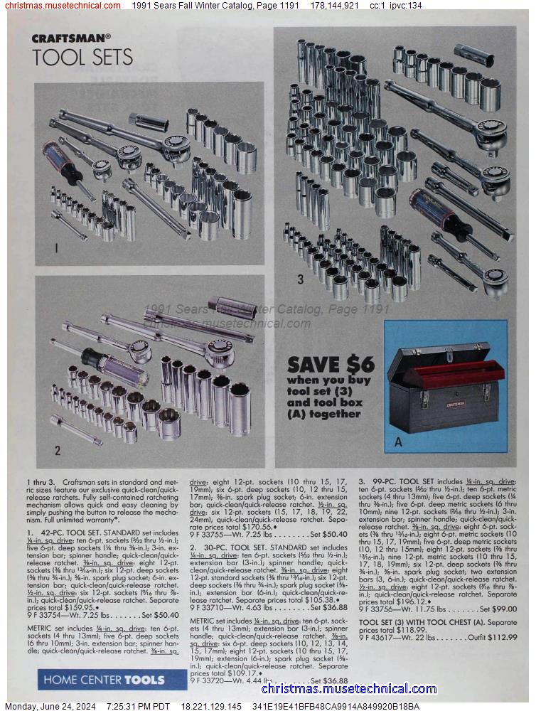 1991 Sears Fall Winter Catalog, Page 1191