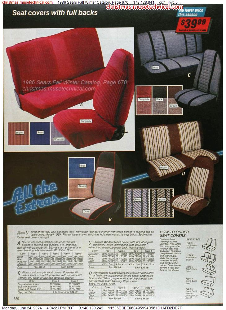 1986 Sears Fall Winter Catalog, Page 670